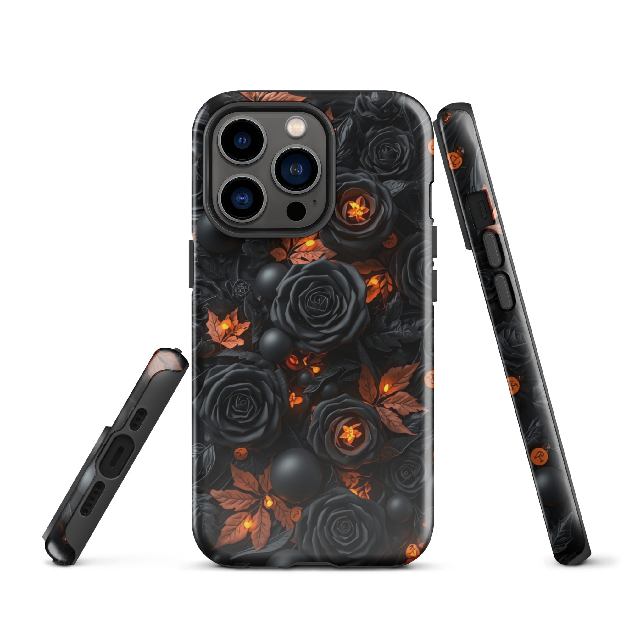 Dark Floral Glow Tough Case for iPhone 13 Pro
