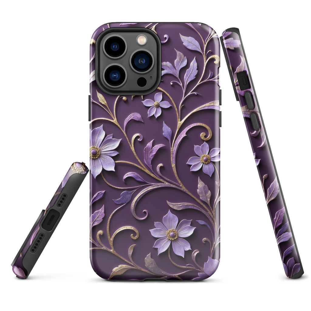 Royal Violet Filigree Tough Case for iPhone 13 Pro Max