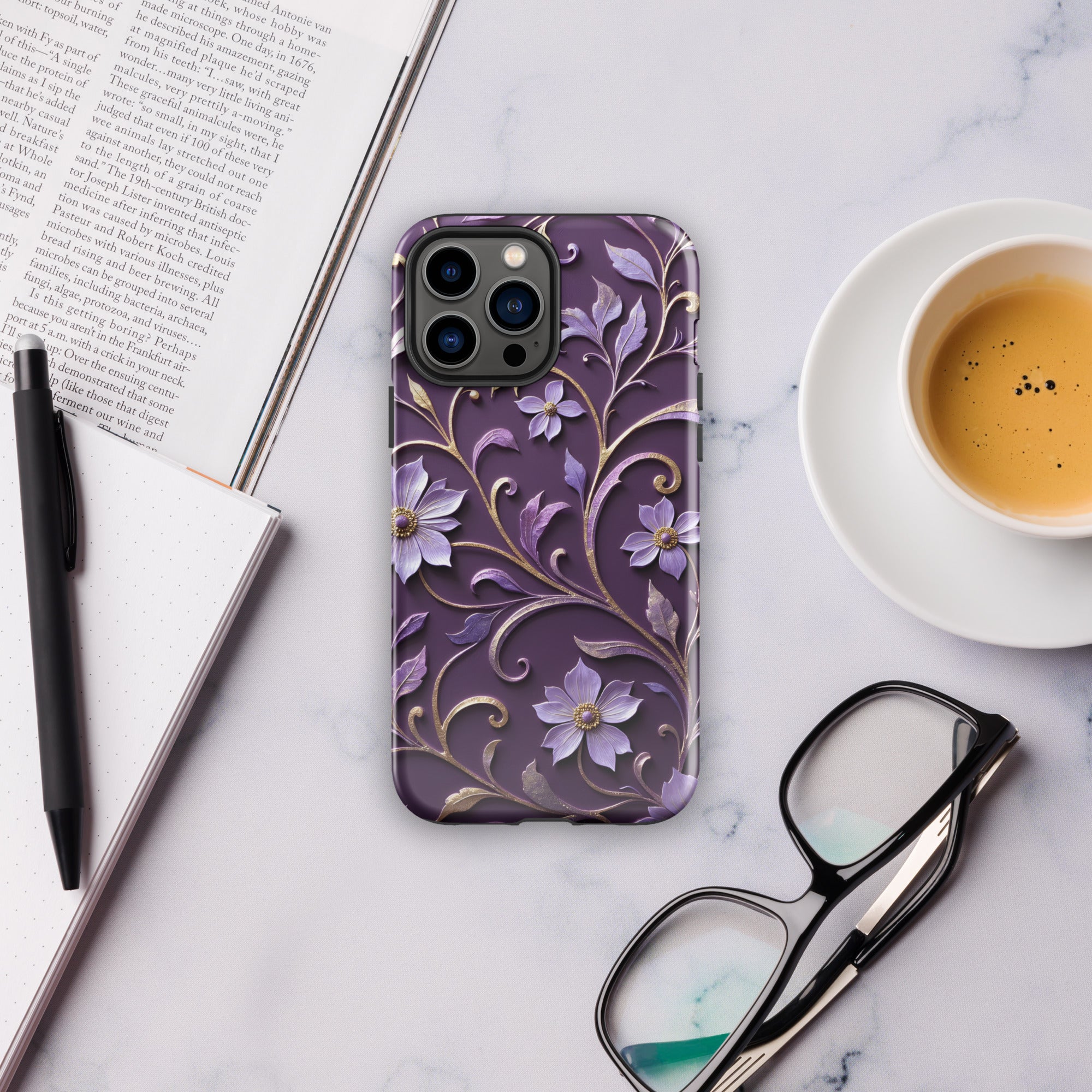 Royal Violet Filigree Tough Case for iPhone 13 Pro Max