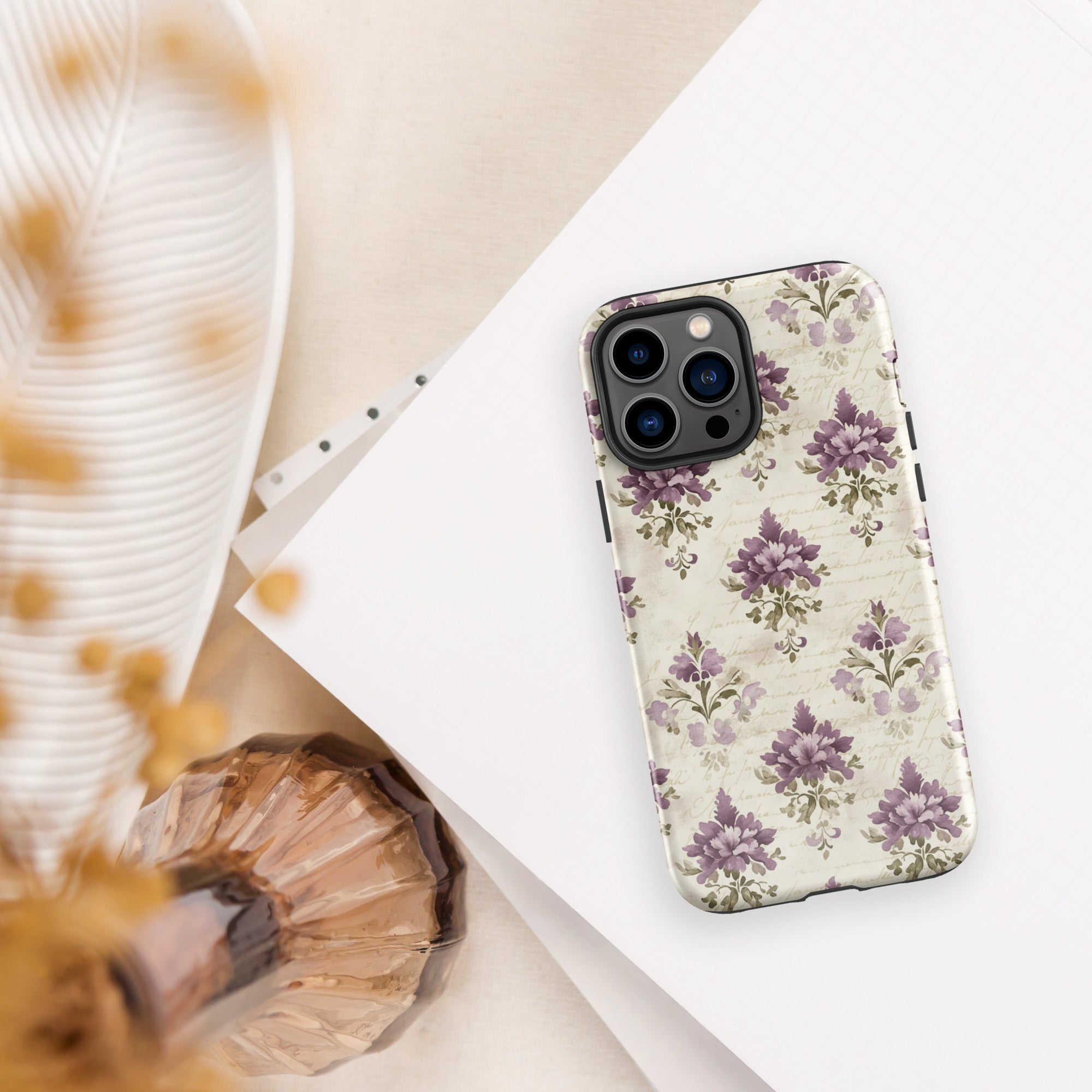 Vintage Floral Damask Tough Case for iPhone 13 Pro Max