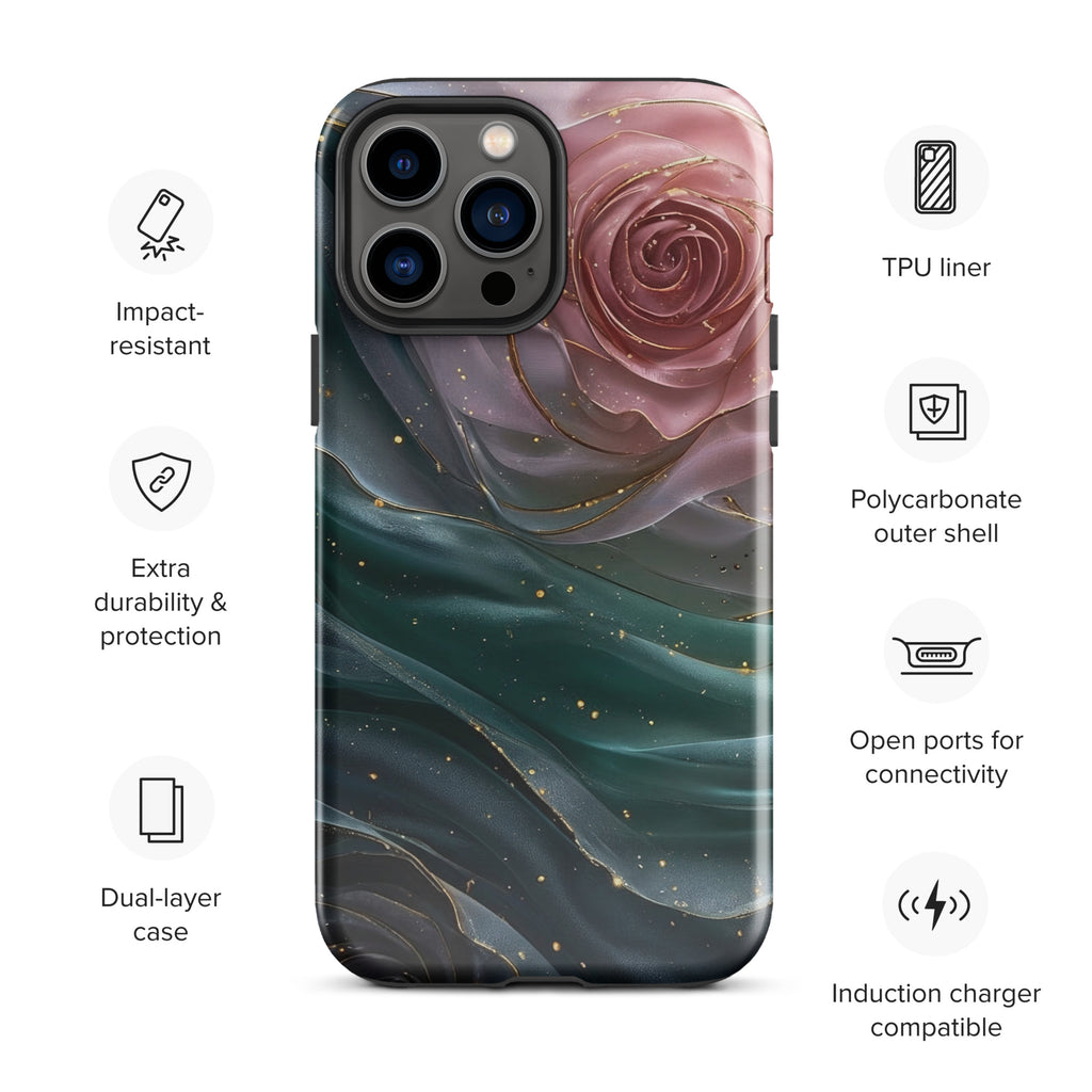 Elegant Rose Marble Tough Case for iPhone 13 Pro Max
