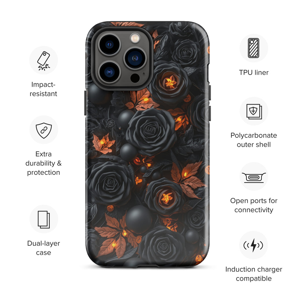 Dark Floral Glow Tough Case for iPhone 13 Pro Max