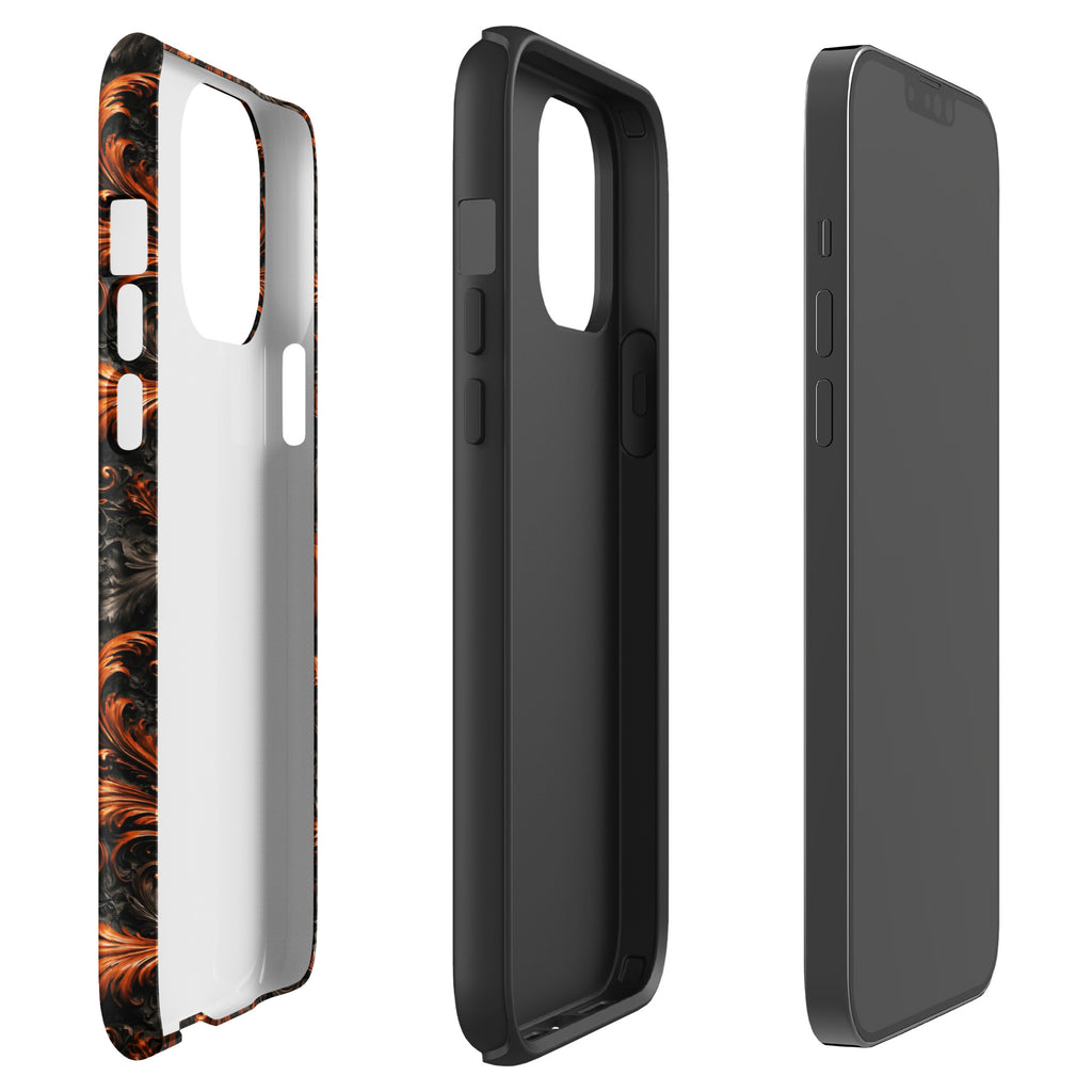 Burnt Orange Filigree Tough Case for iPhone 13 Pro Max