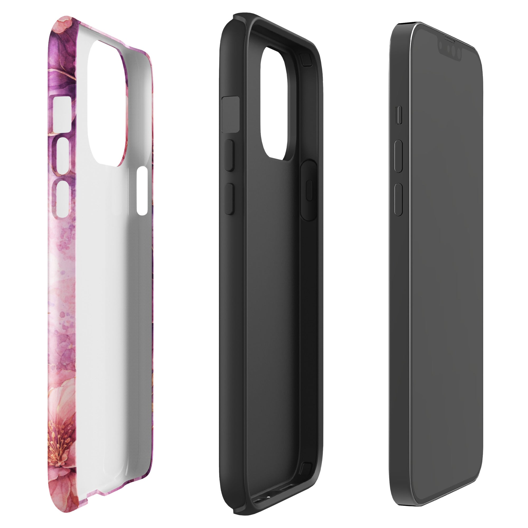 Pink Watercolor Floral Tough Case for iPhone 13 Pro Max