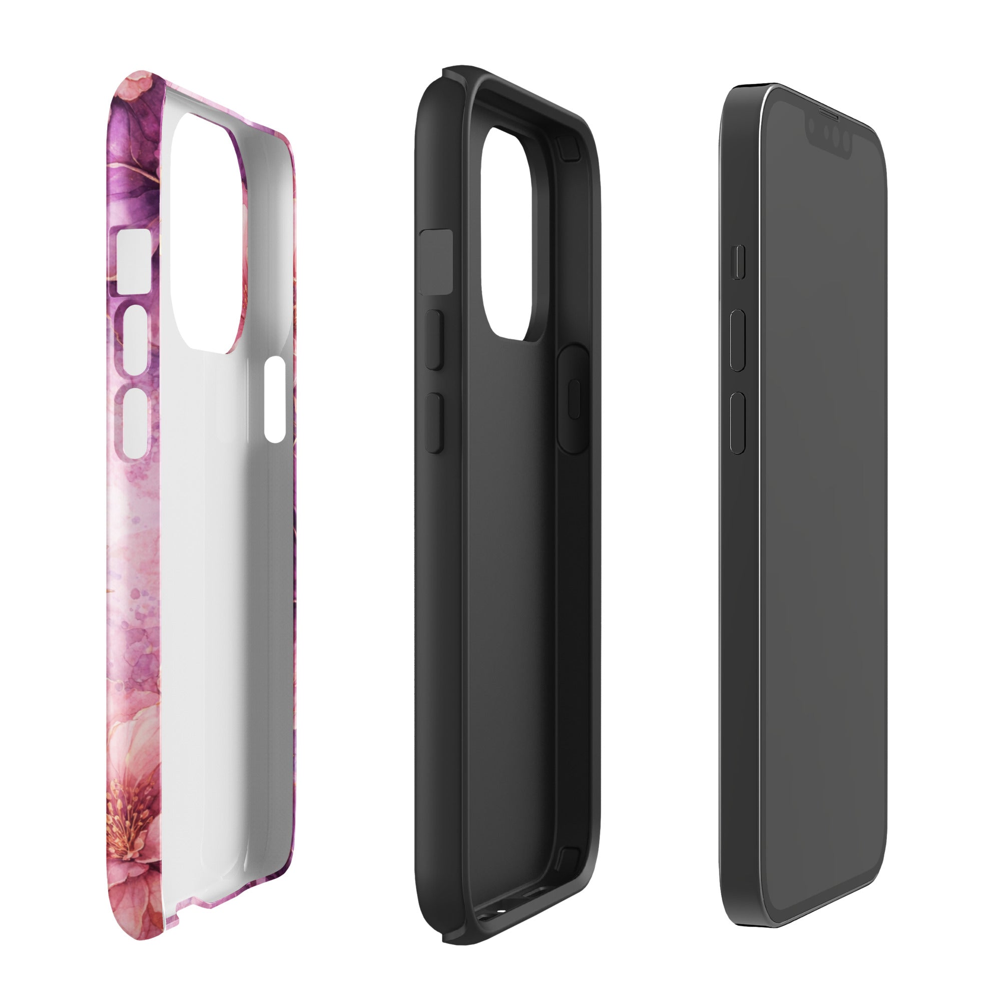 Pink Watercolor Floral Tough Case for iPhone 13 Pro