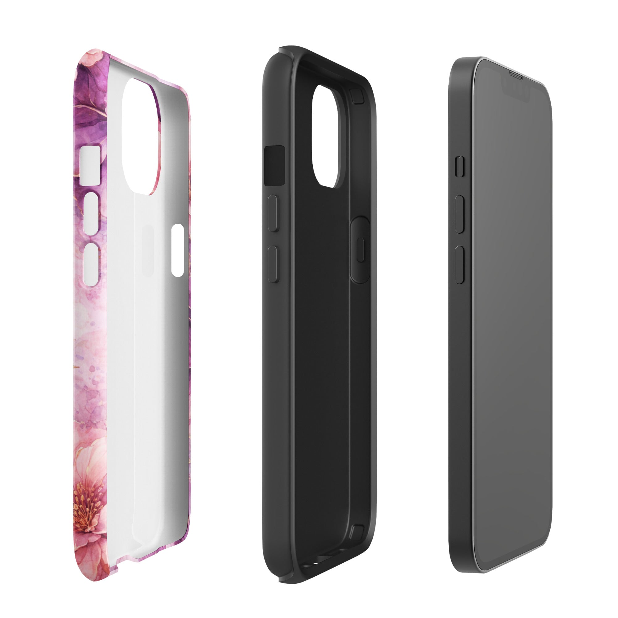 Pink Watercolor Floral Tough Case for iPhone 13