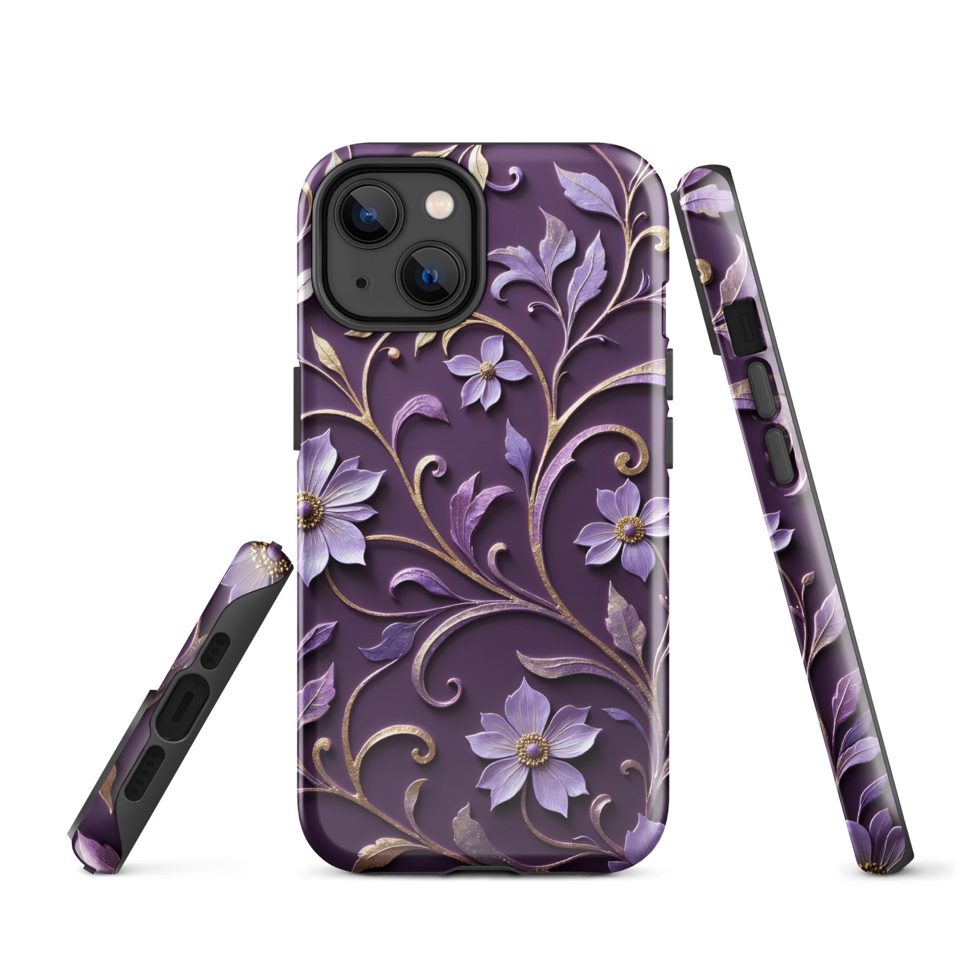 Royal Violet Filigree Tough Case for iPhone 14