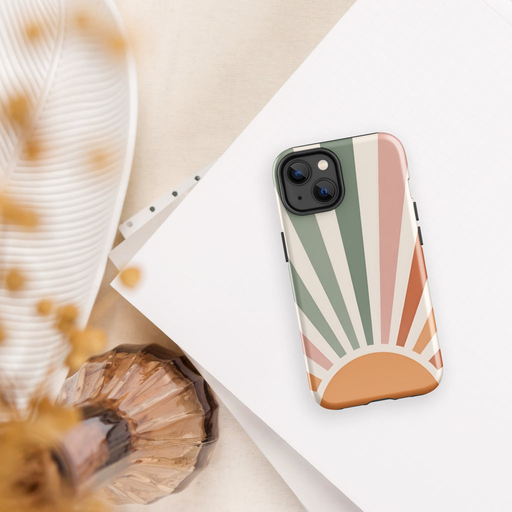 Retro Sunrise Tough Case for iPhone 14