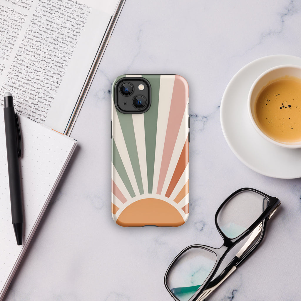 Retro Sunrise Tough Case for iPhone 14