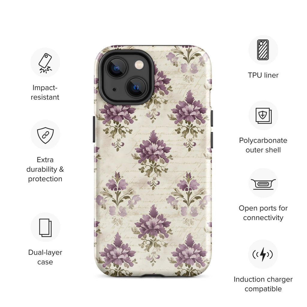 Vintage Floral Damask Tough Case for iPhone 14