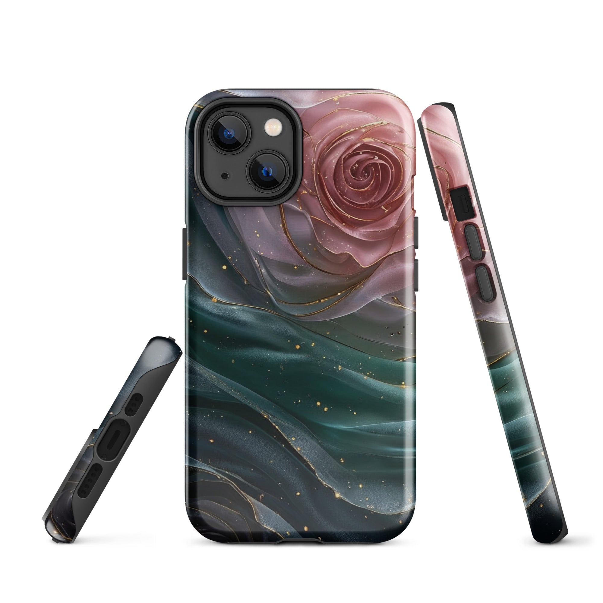 Elegant Rose Marble Tough Case for iPhone 14