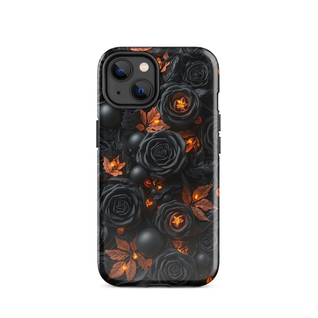 Dark Floral Glow Tough Case for iPhone 14