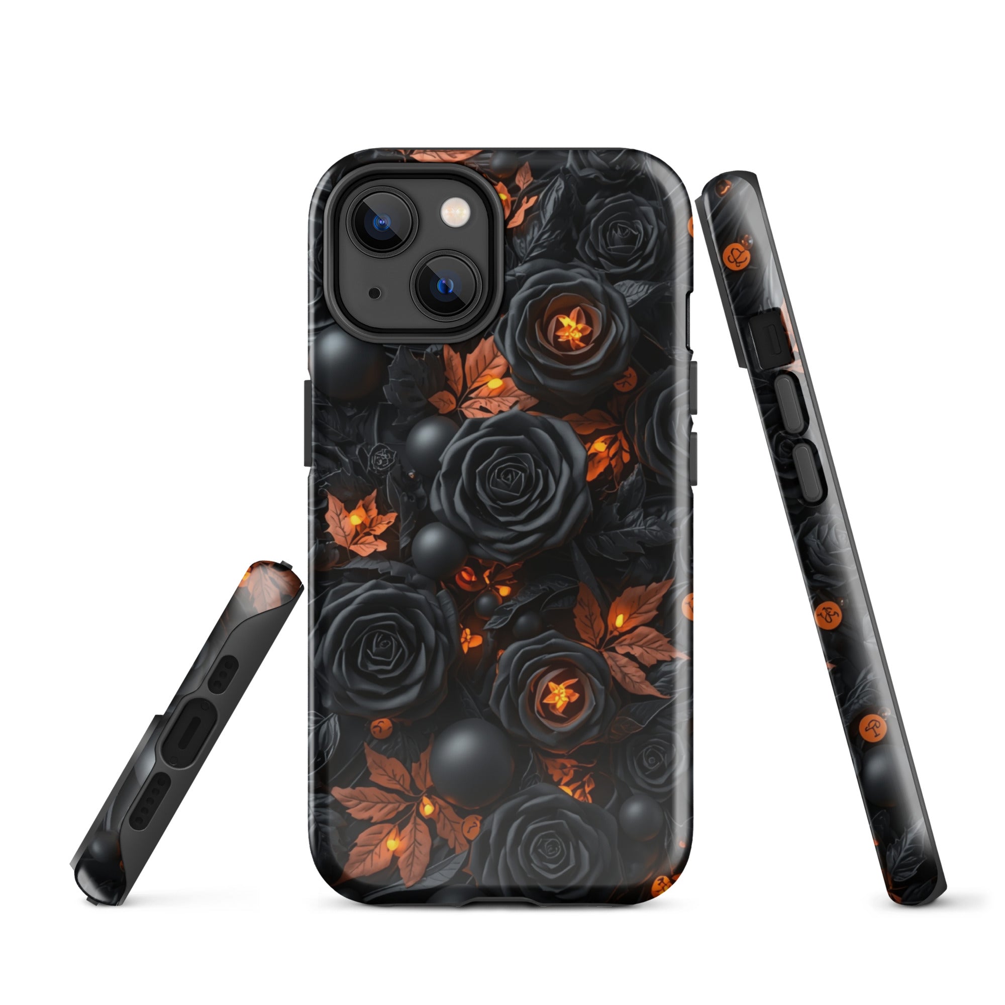 Dark Floral Glow Tough Case for iPhone 14