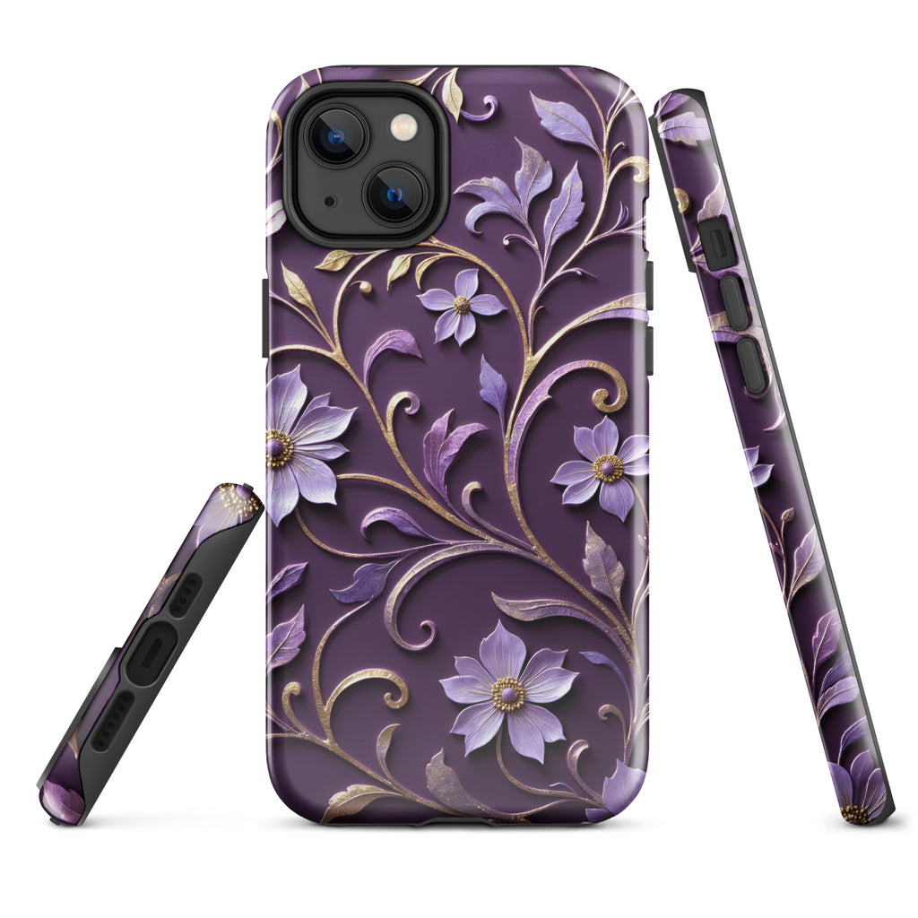 Royal Violet Filigree Tough Case for iPhone 14 Plus