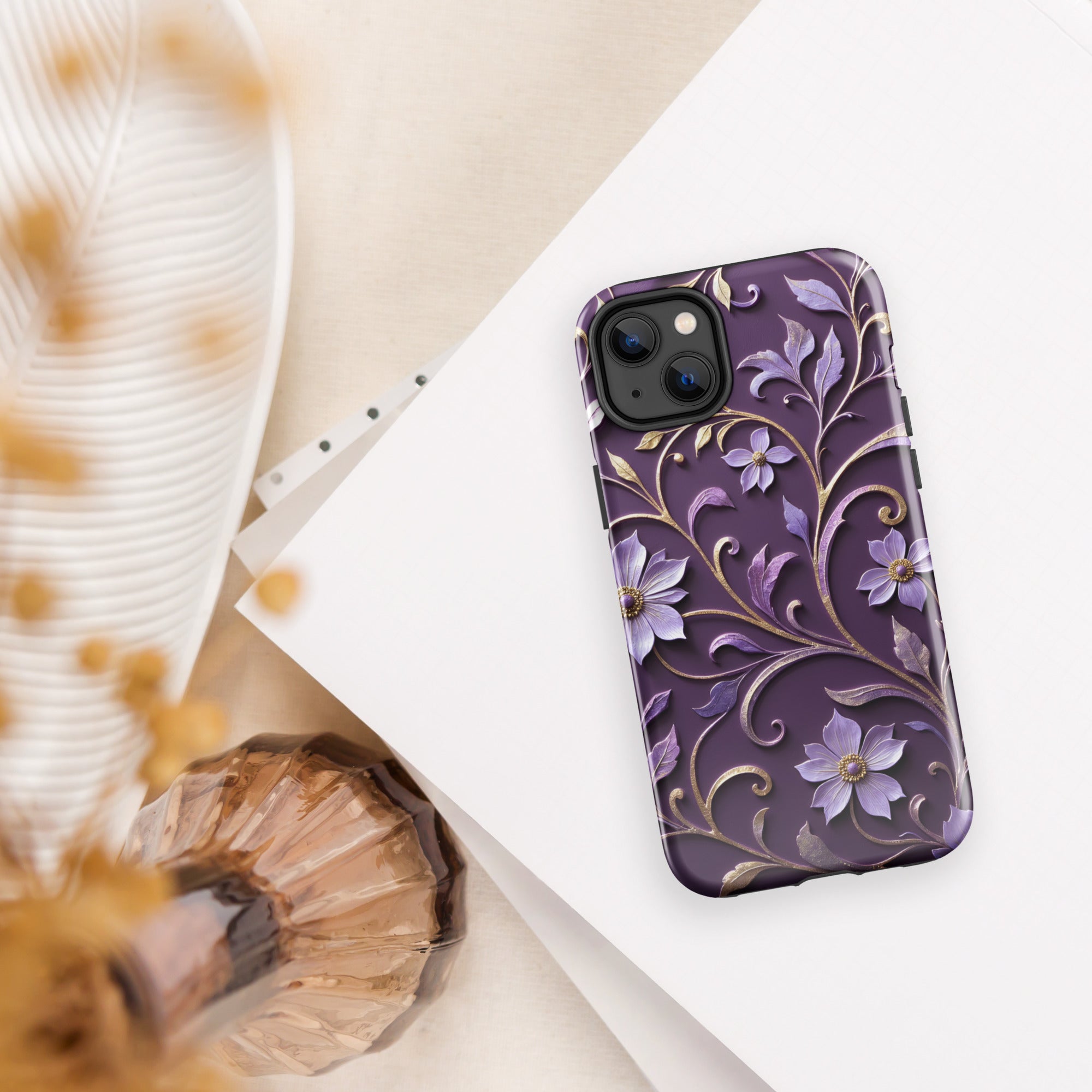 Royal Violet Filigree Tough Case for iPhone 14 Plus