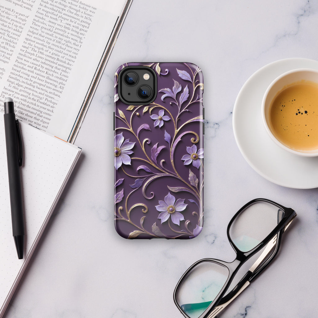 Royal Violet Filigree Tough Case for iPhone 14 Plus