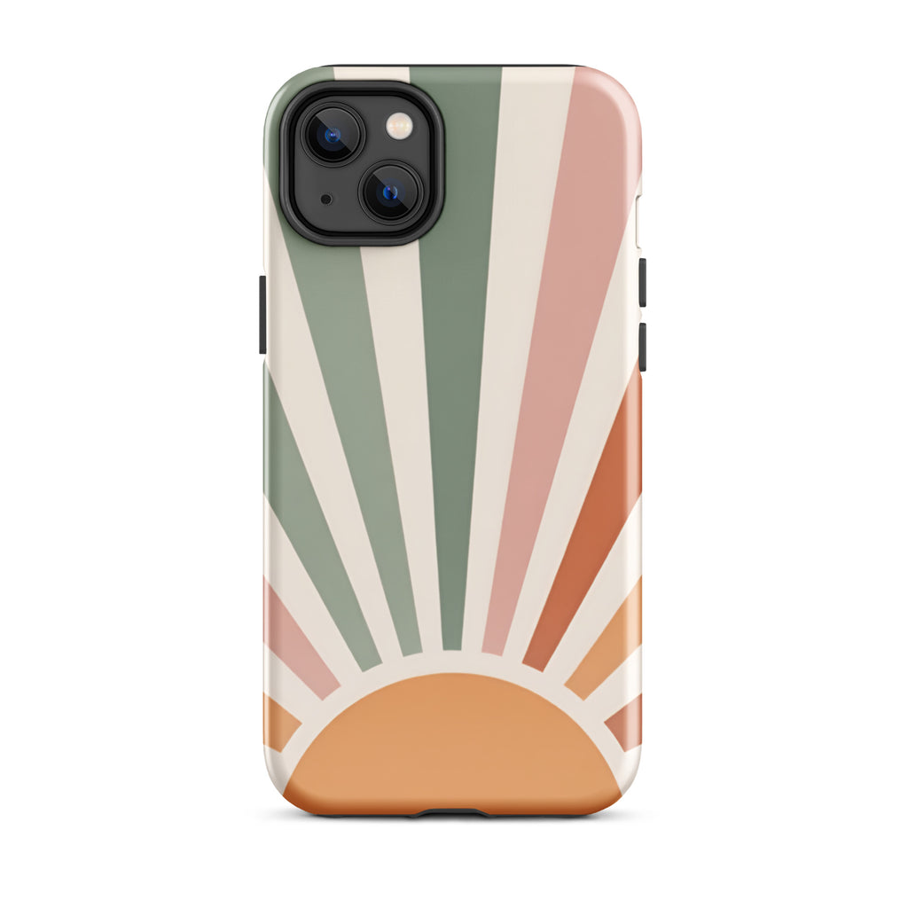 Retro Sunrise Tough Case for iPhone 14 Plus