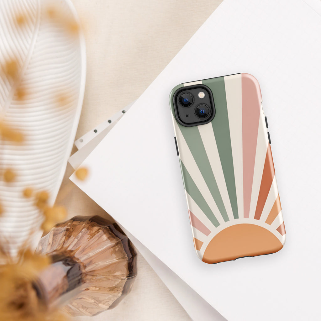 Retro Sunrise Tough Case for iPhone 14 Plus