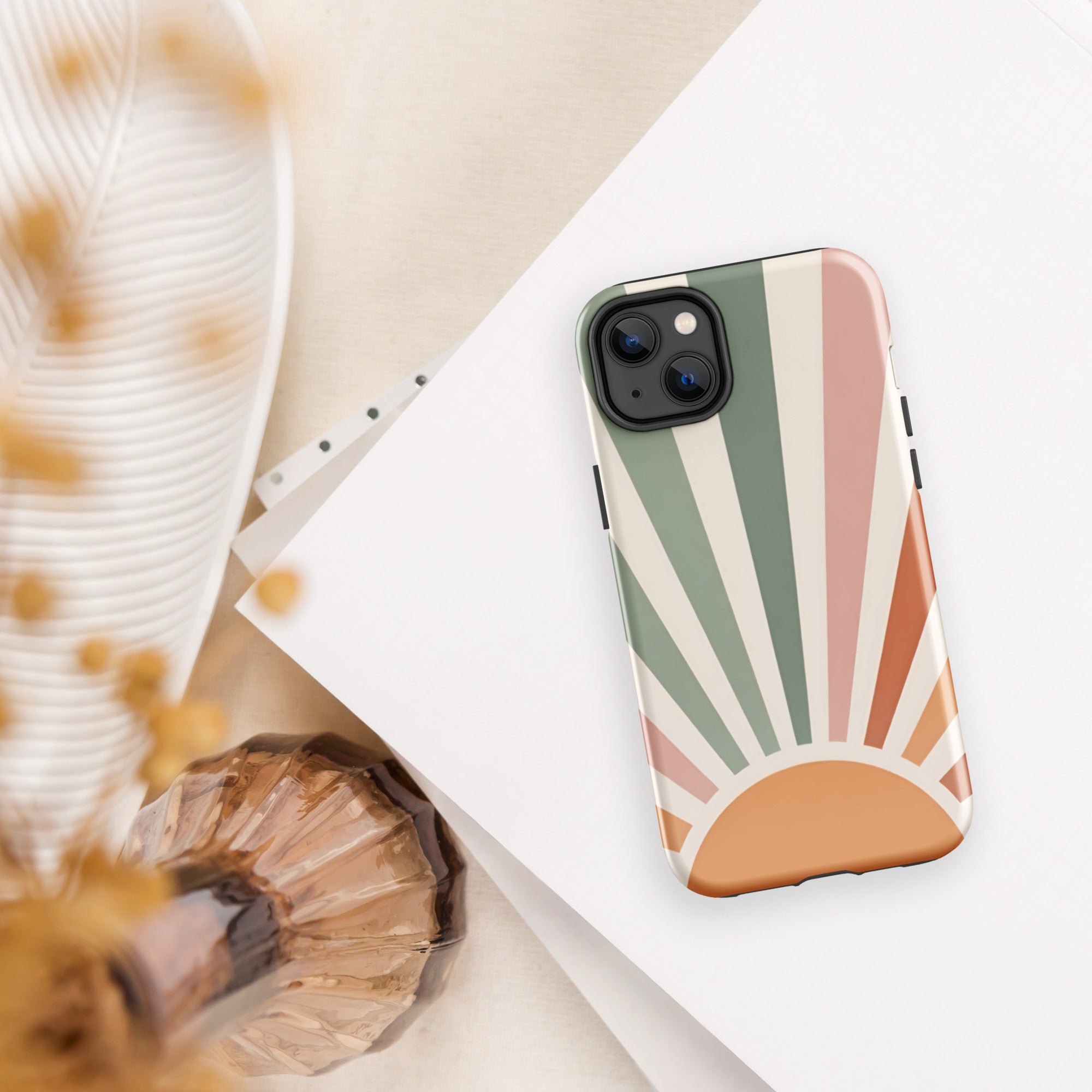 Retro Sunrise Tough Case for iPhone 14 Plus