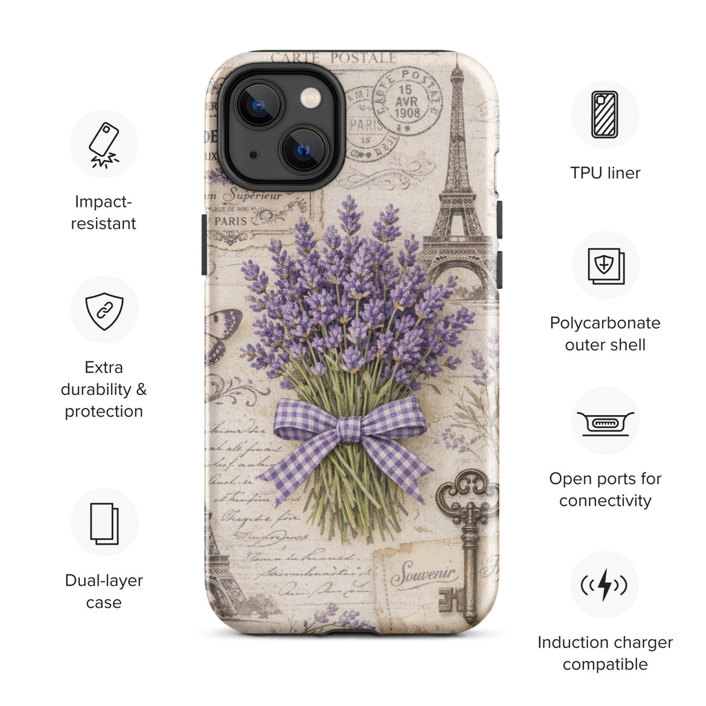 Vintage Paris Lavender Tough Case for iPhone 14 Plus