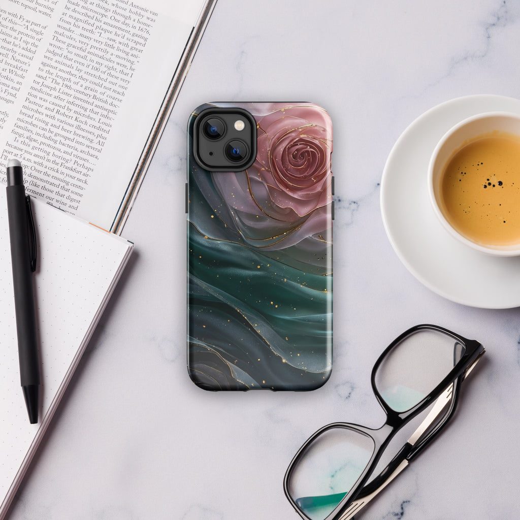 Elegant Rose Marble Tough Case for iPhone 14 Plus