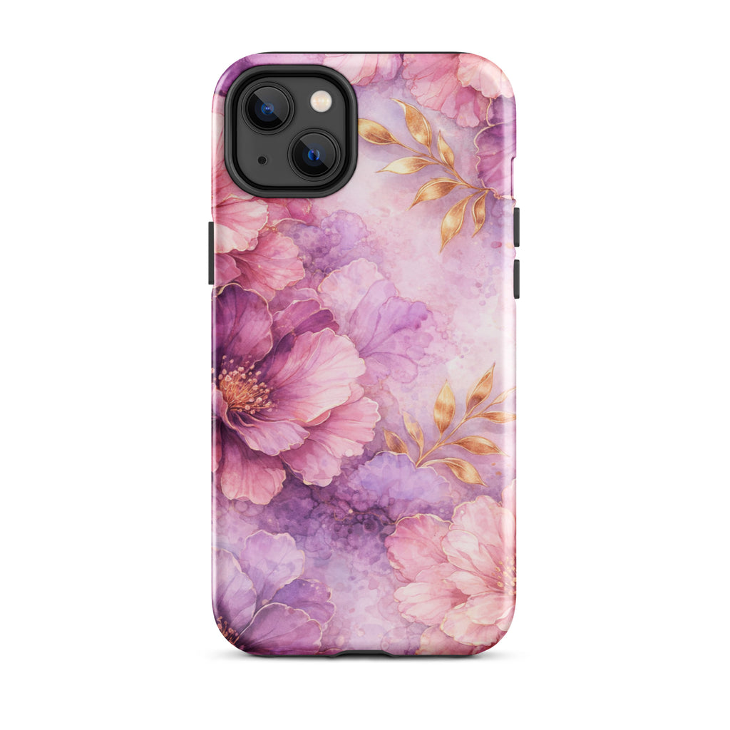 Pink Watercolor Floral Tough Case for iPhone 14 Plus