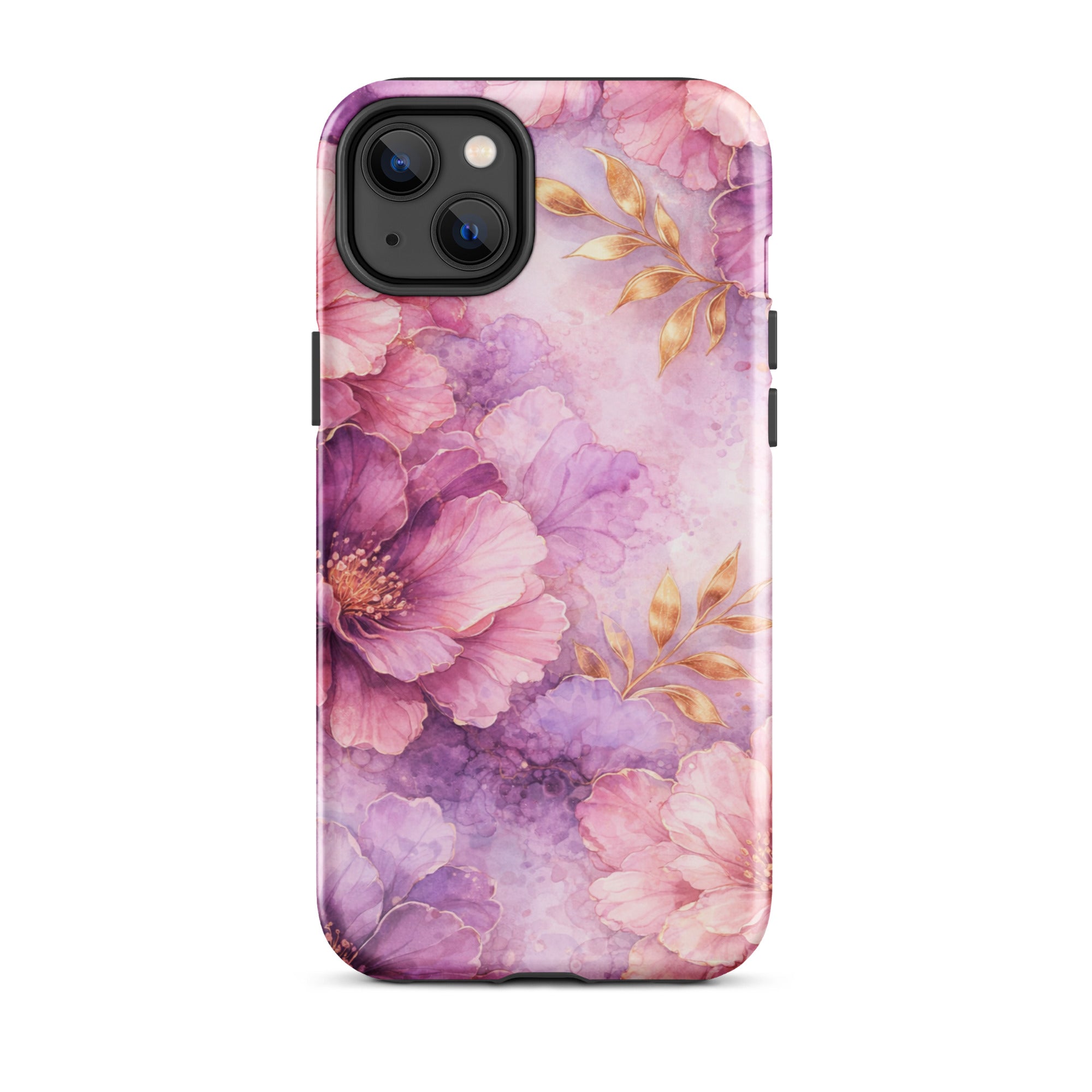 Pink Watercolor Floral Tough Case for iPhone 14 Plus