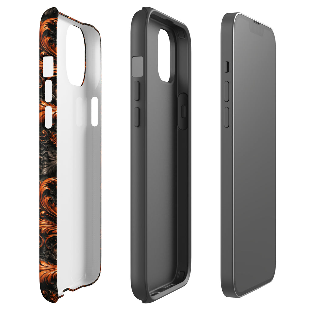 Burnt Orange Filigree Tough Case for iPhone 14 Plus