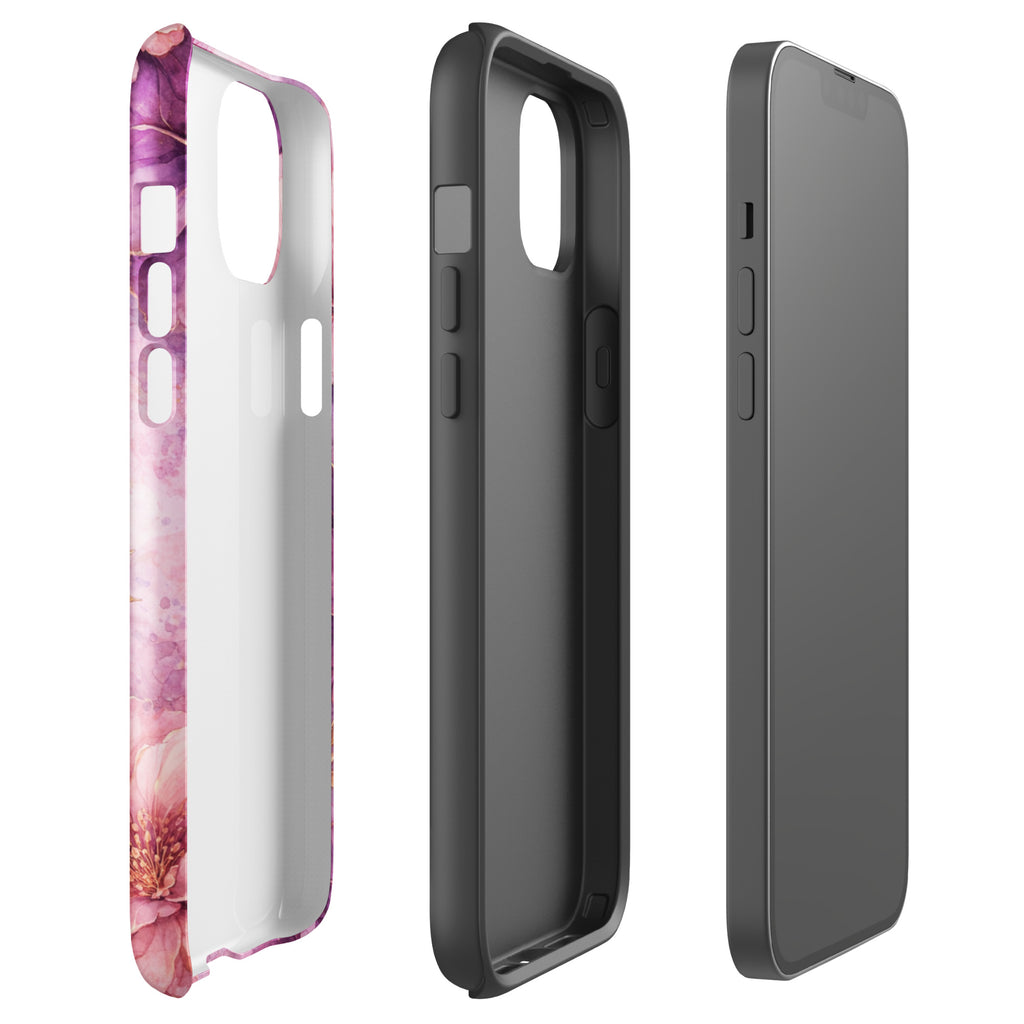 Pink Watercolor Floral Tough Case for iPhone 14 Plus