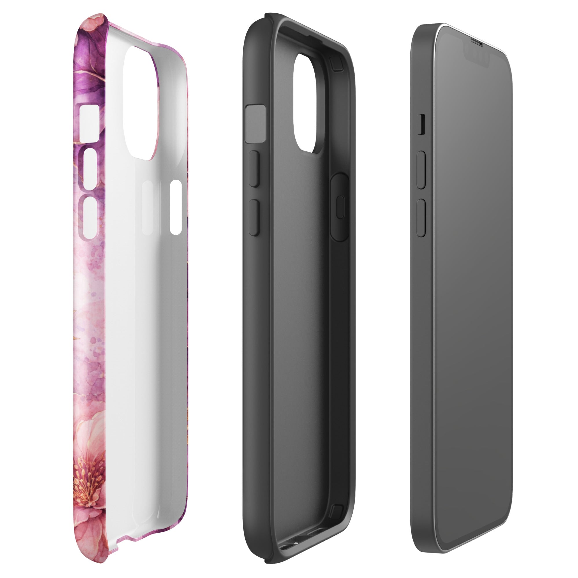Pink Watercolor Floral Tough Case for iPhone 14 Plus
