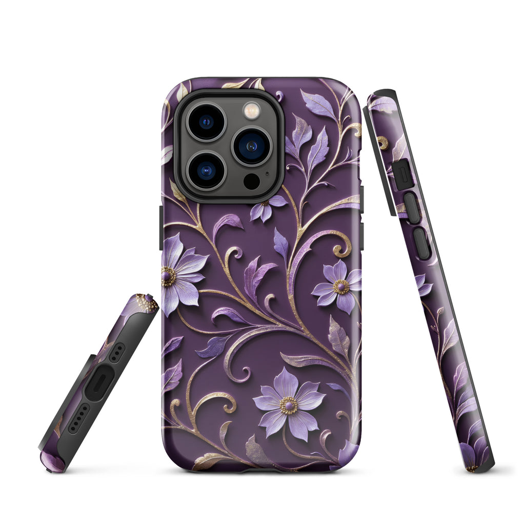 Royal Violet Filigree Tough Case for iPhone 14 Pro