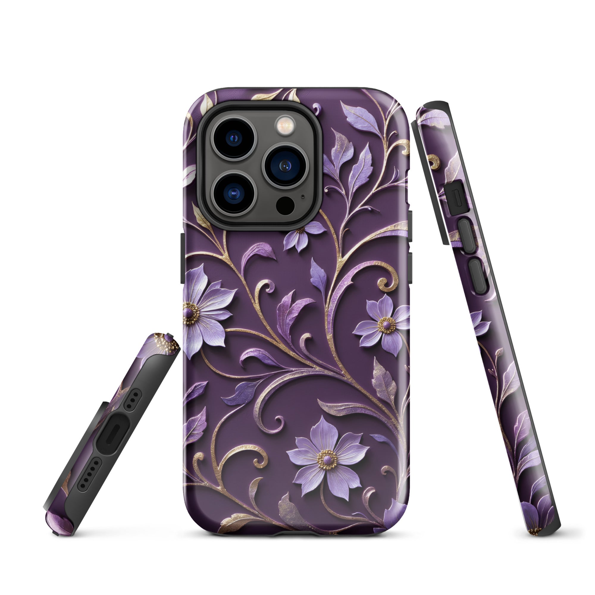 Royal Violet Filigree Tough Case for iPhone 14 Pro