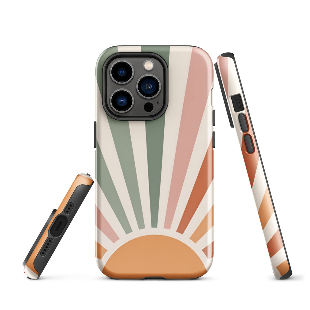 Retro Sunrise Tough Case for iPhone 14 Pro