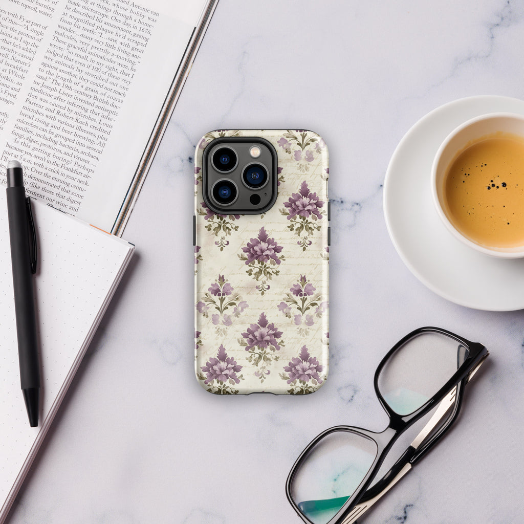 Vintage Floral Damask Tough Case for iPhone 14 Pro