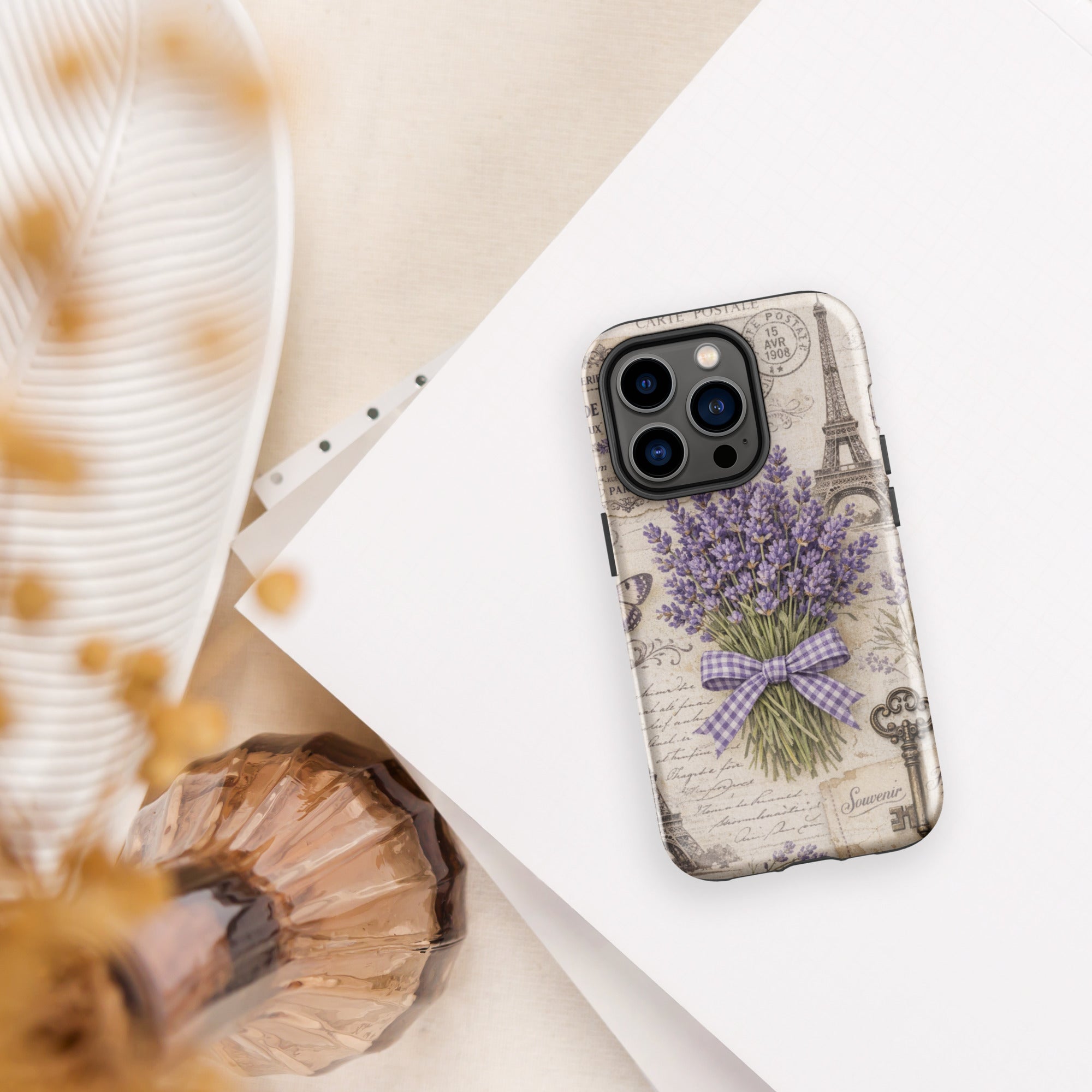 Vintage Paris Lavender Tough Case for iPhone 14 Pro