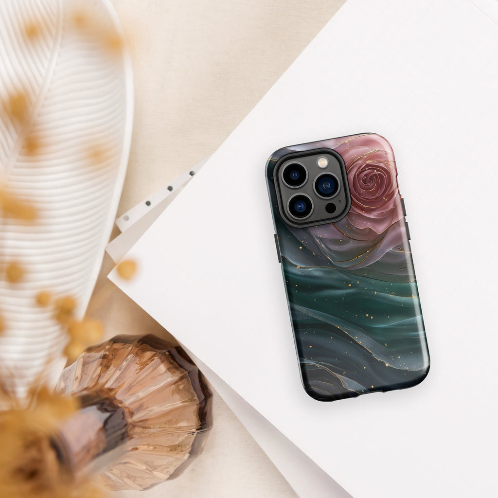 Elegant Rose Marble Tough Case for iPhone 14 Pro