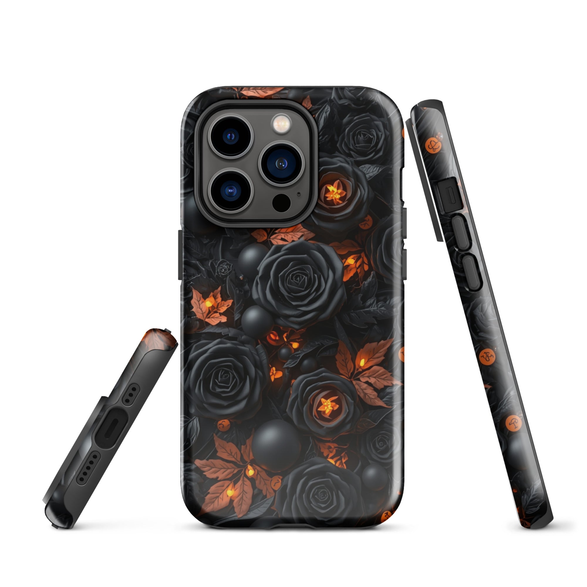Dark Floral Glow Tough Case for iPhone 14 Pro