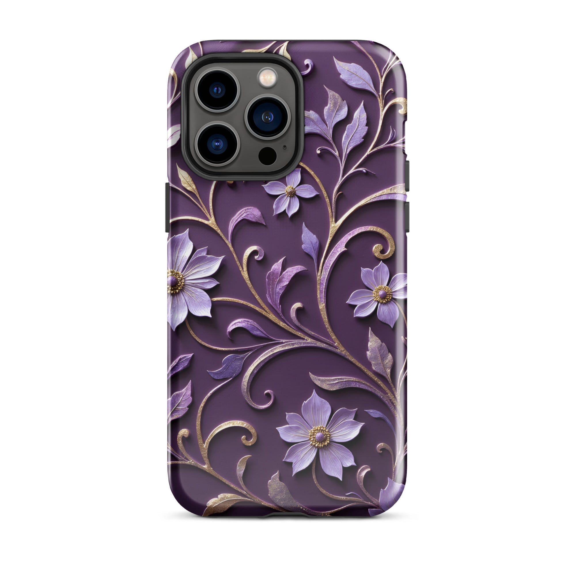 Royal Violet Filigree Tough Case for iPhone 14 Pro Max