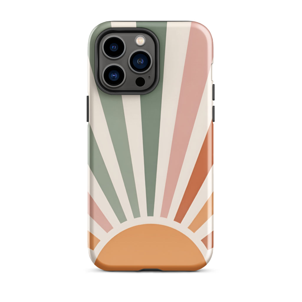Retro Sunrise Tough Case for iPhone 14 Pro Max