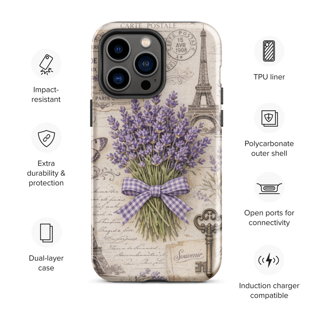 Vintage Paris Lavender Tough Case for iPhone 14 Pro Max