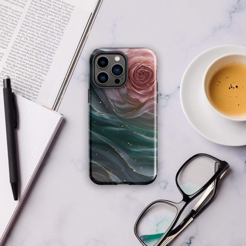 Elegant Rose Marble Tough Case for iPhone 14 Pro Max