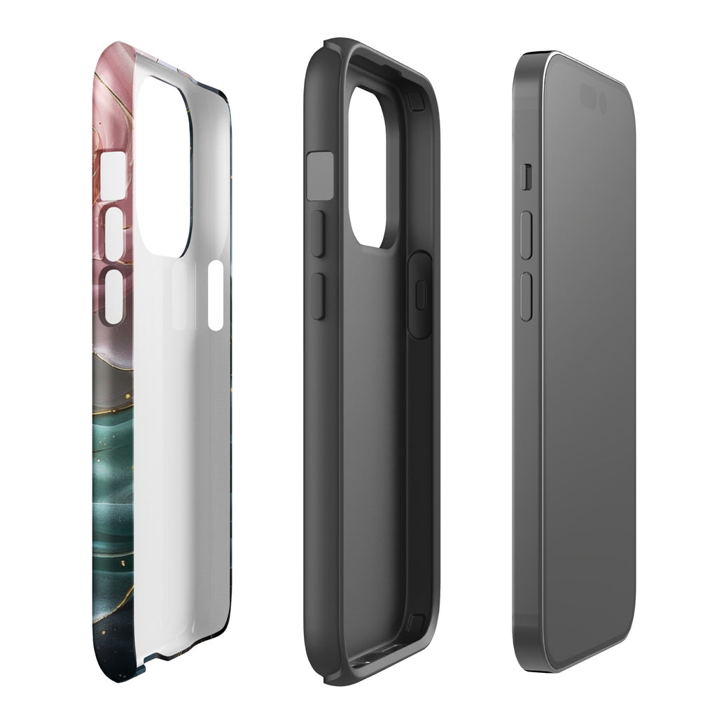 Elegant Rose Marble Tough Case for iPhone 14 Pro