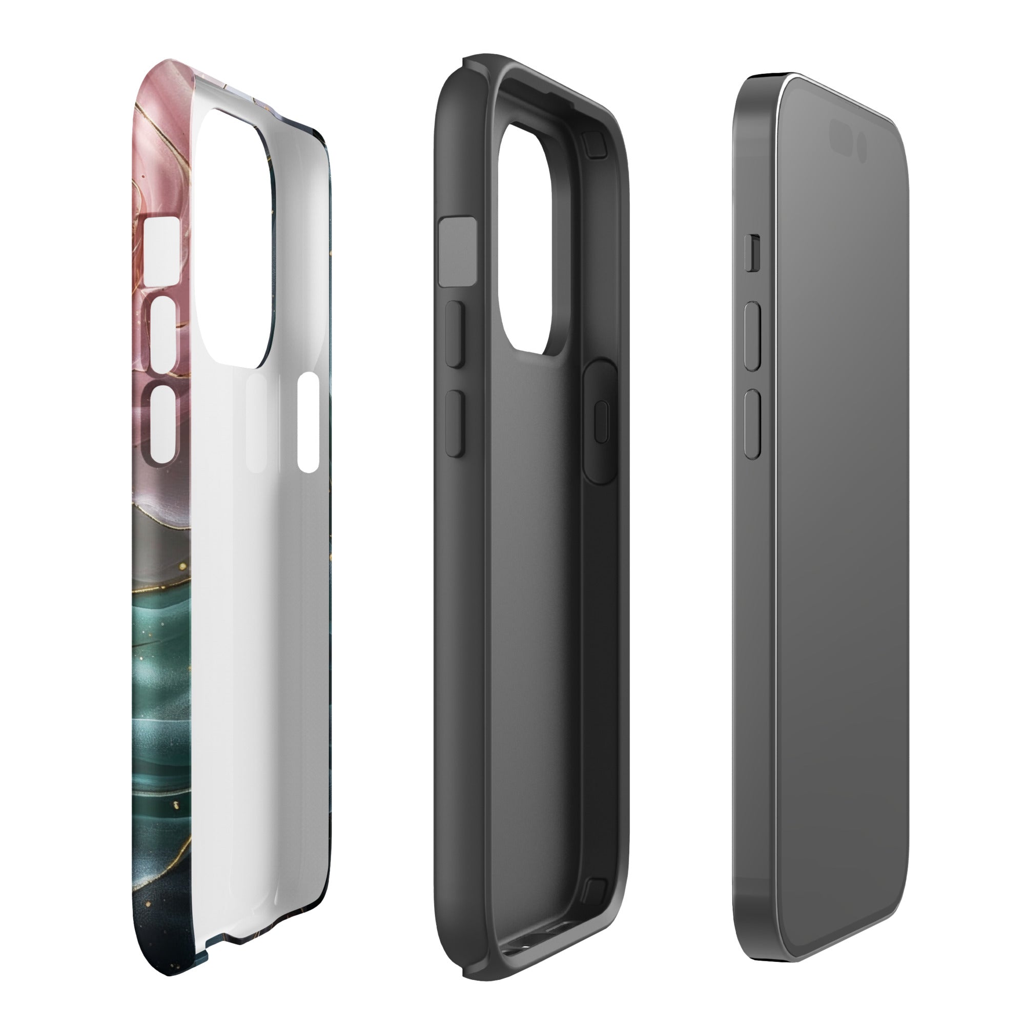 Elegant Rose Marble Tough Case for iPhone 14 Pro