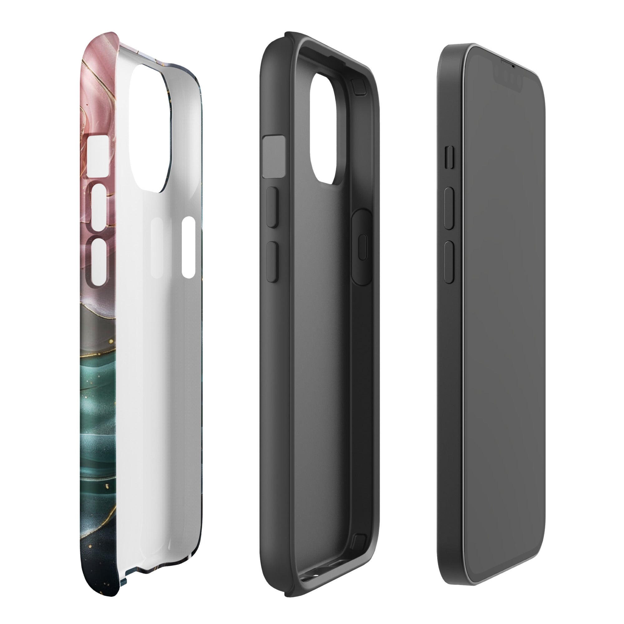 Elegant Rose Marble Tough Case for iPhone 14
