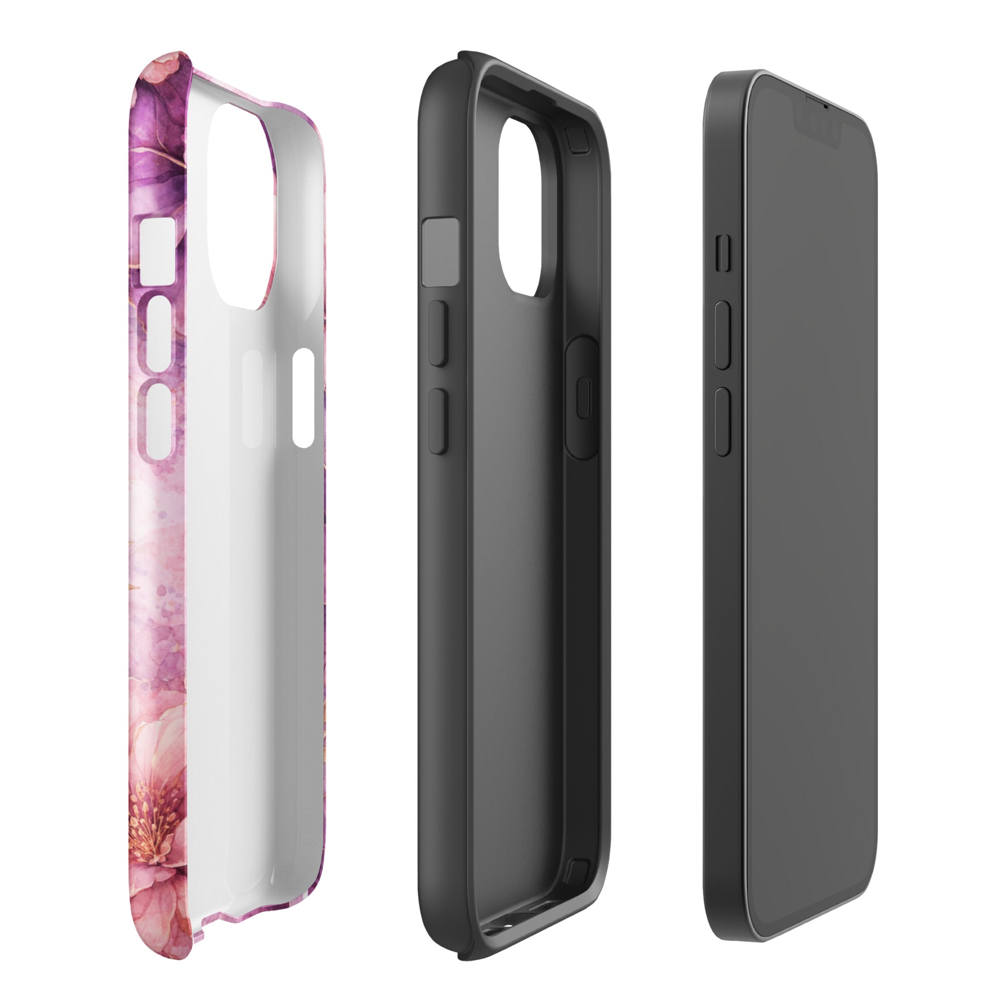 Pink Watercolor Floral Tough Case for iPhone 14