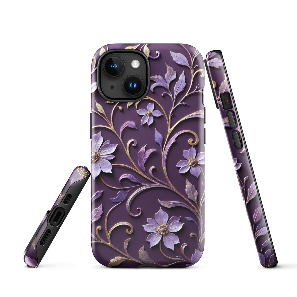 Royal Violet Filigree Tough Case for iPhone 15