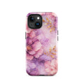Pink Watercolor Floral Tough Case for iPhone 15