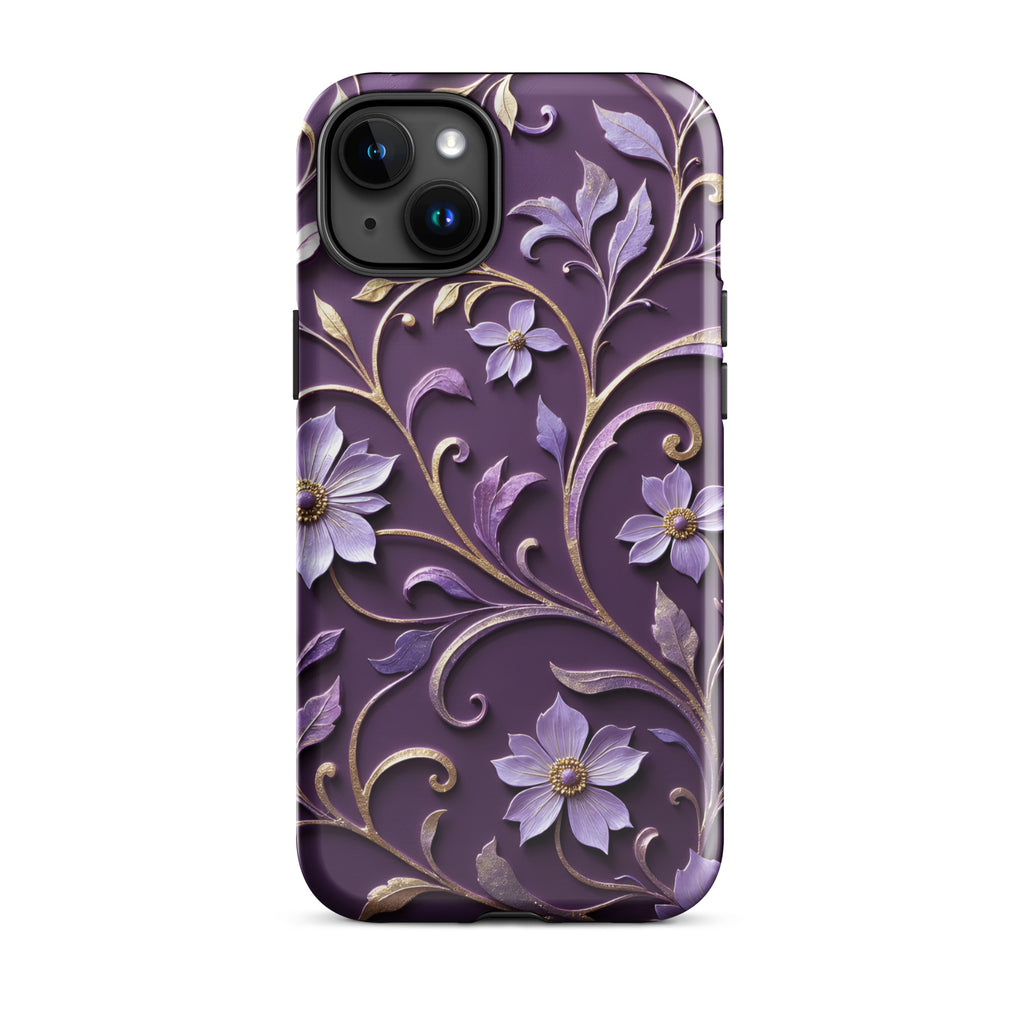 Royal Violet Filigree Tough Case for iPhone 15 Plus