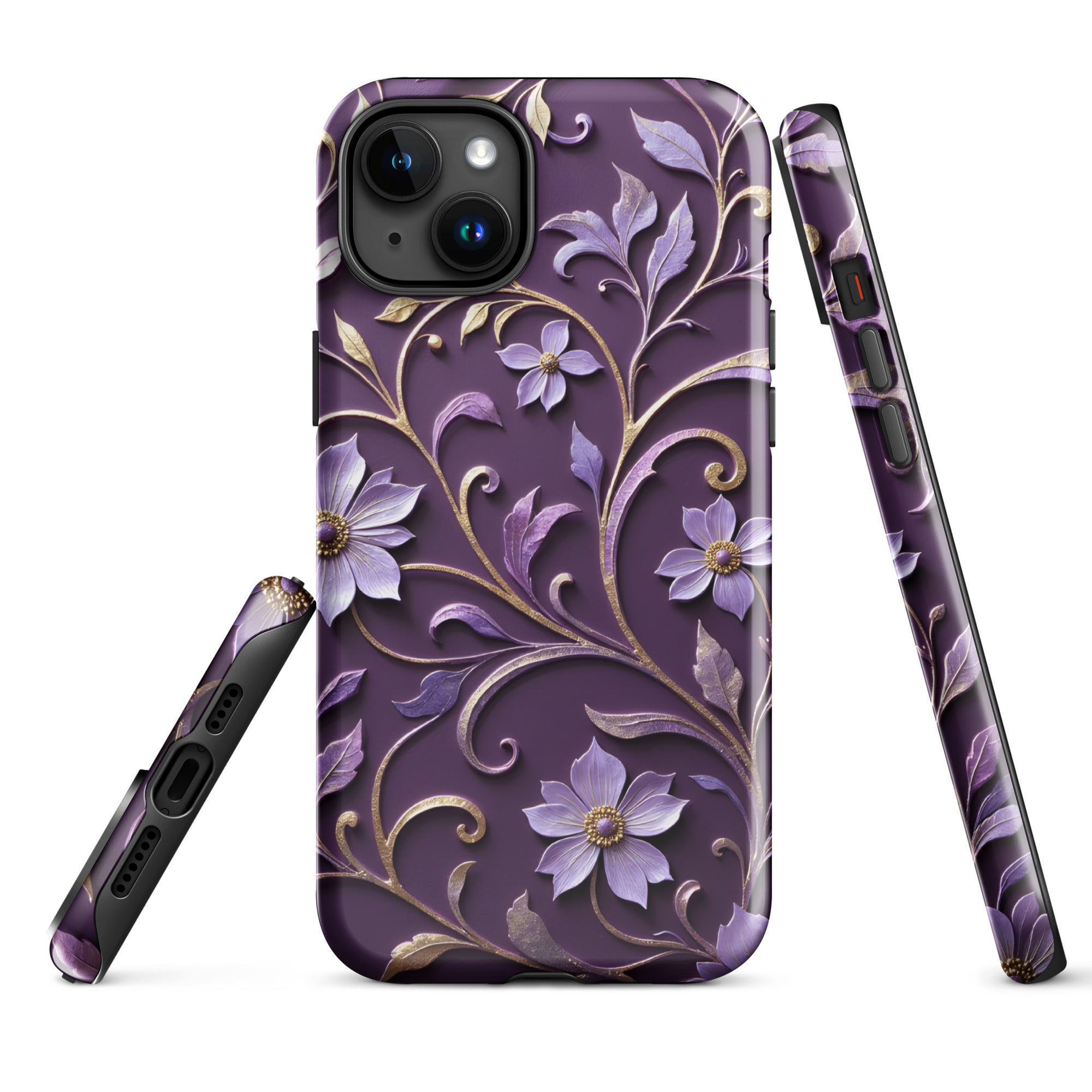 Royal Violet Filigree Tough Case for iPhone 15 Plus