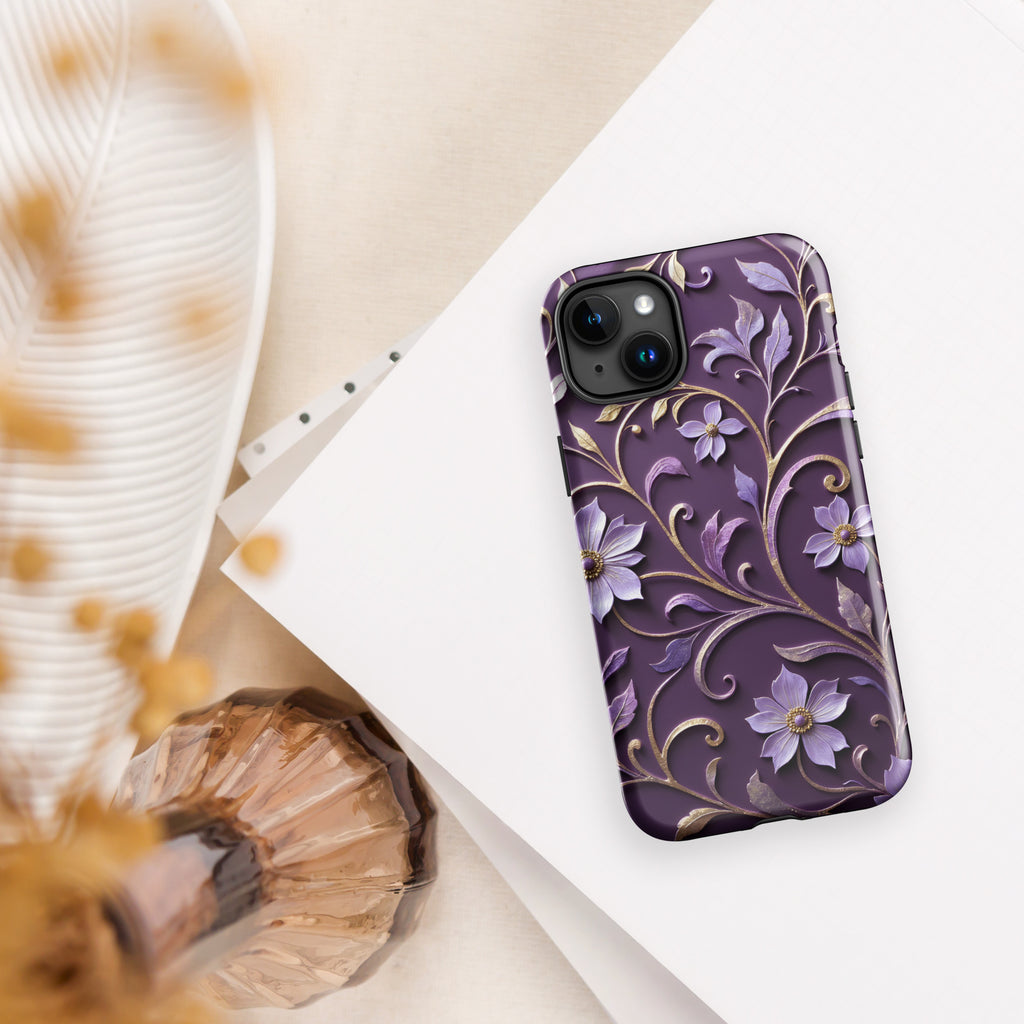 Royal Violet Filigree Tough Case for iPhone 15 Plus